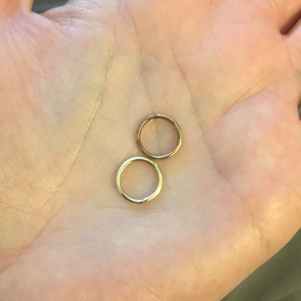 ✨ Two Maria Tash Clicker Hoops 14k Yellow Gold ✨